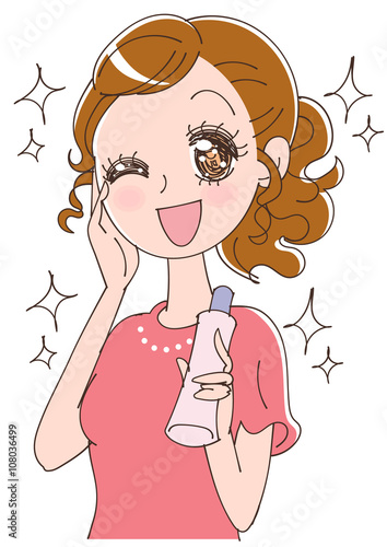 肌のきれいな女性のイラスト