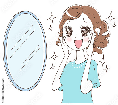 肌のきれいな女性のイラスト