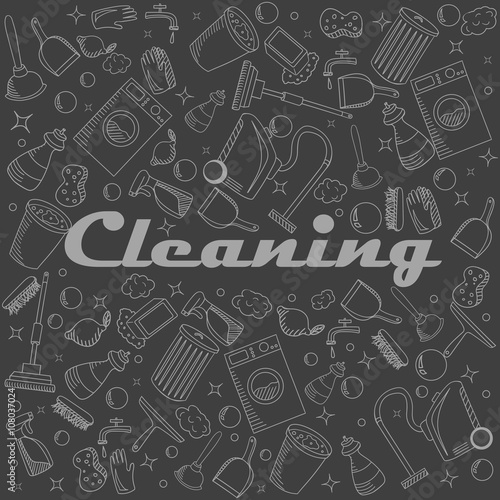Cleaning chalk vector illustration