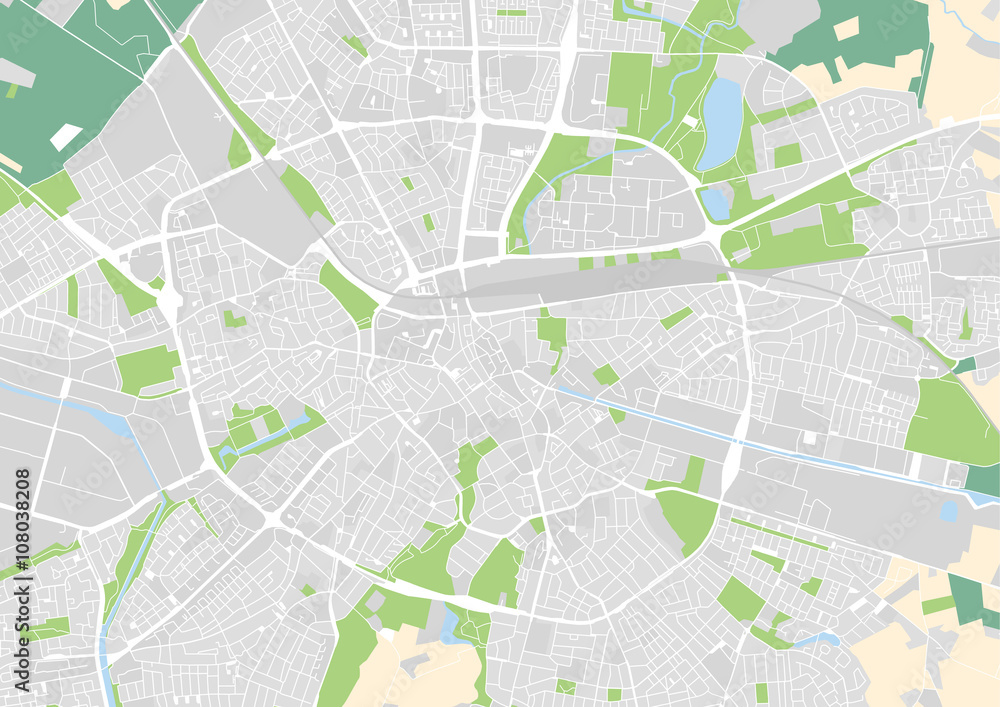 Fototapeta wektorowa mapa miasta Eindhoven, Holandia