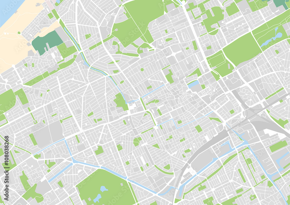 Fototapeta wektorowa mapa miasta Haga, Holandia