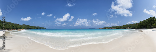 panoramic view of anse lazio beach praslin island seychelles © ThomasLENNE