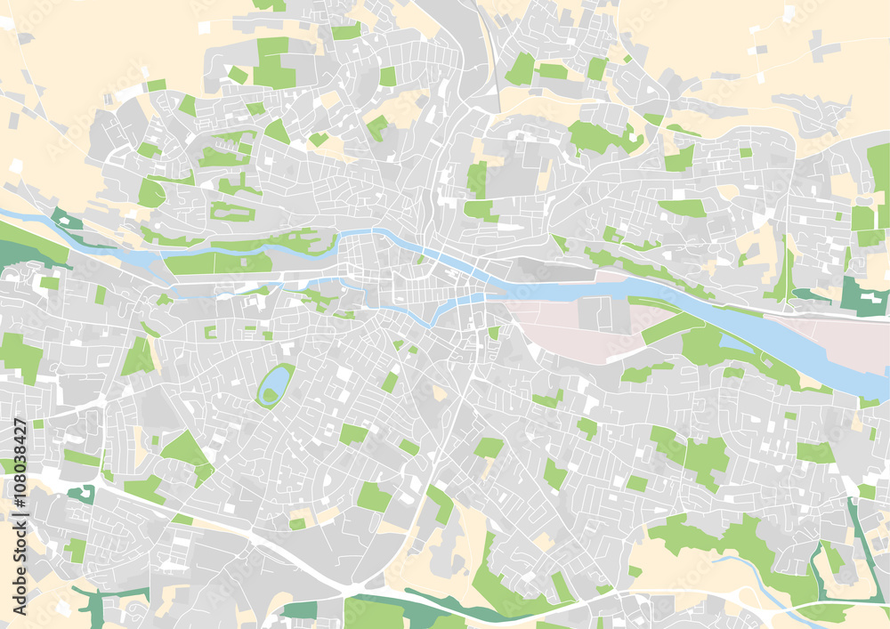 Fototapeta premium vector city map of Cork, Ireland