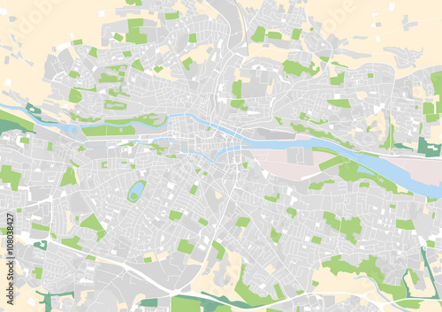 vector city map of Cork, Ireland