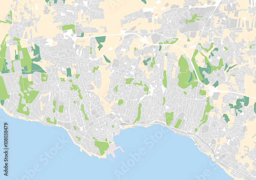 vector city map of Cascais and Estoril, Portugal