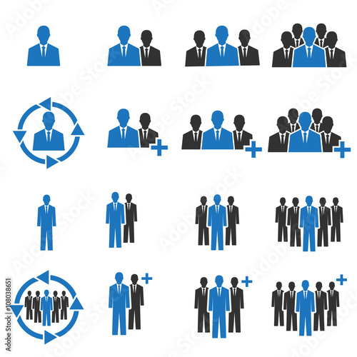 people working icon . people icon blue .  people different icon