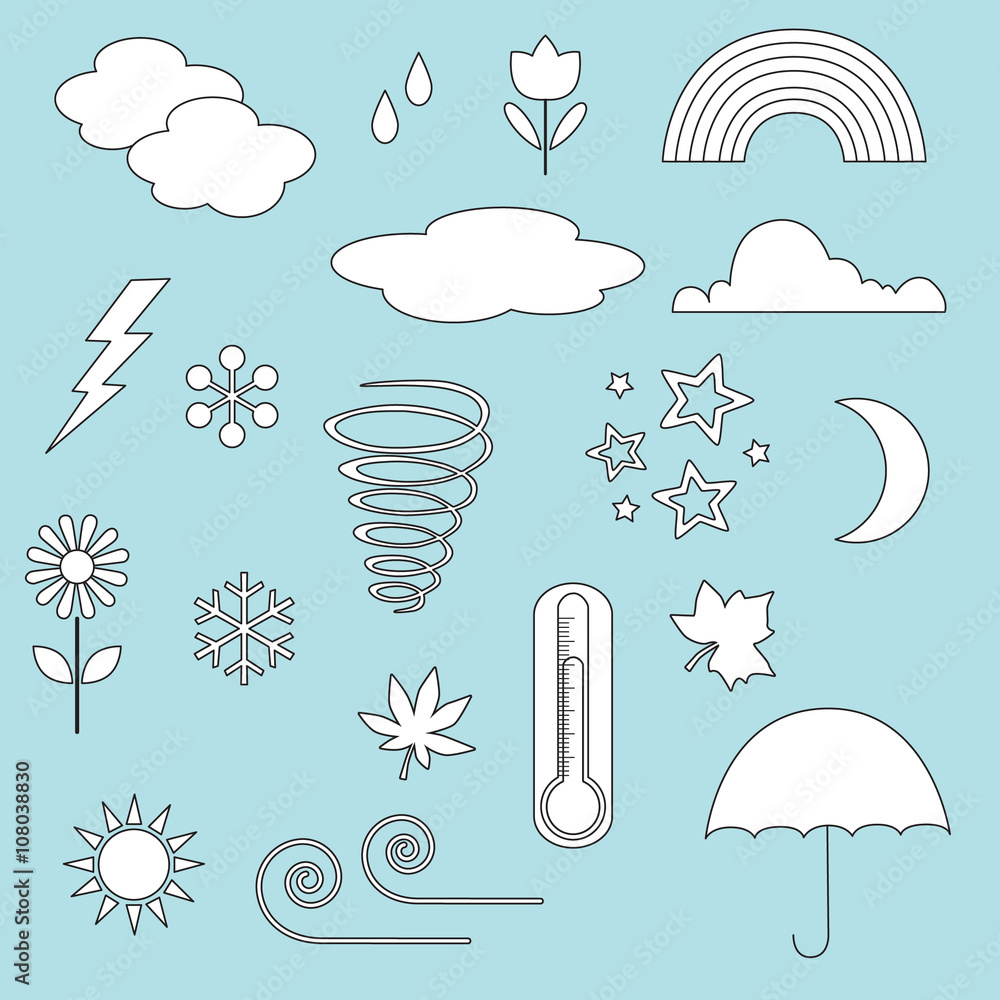 black outline weather clipart Stock Illustration | Adobe Stock
