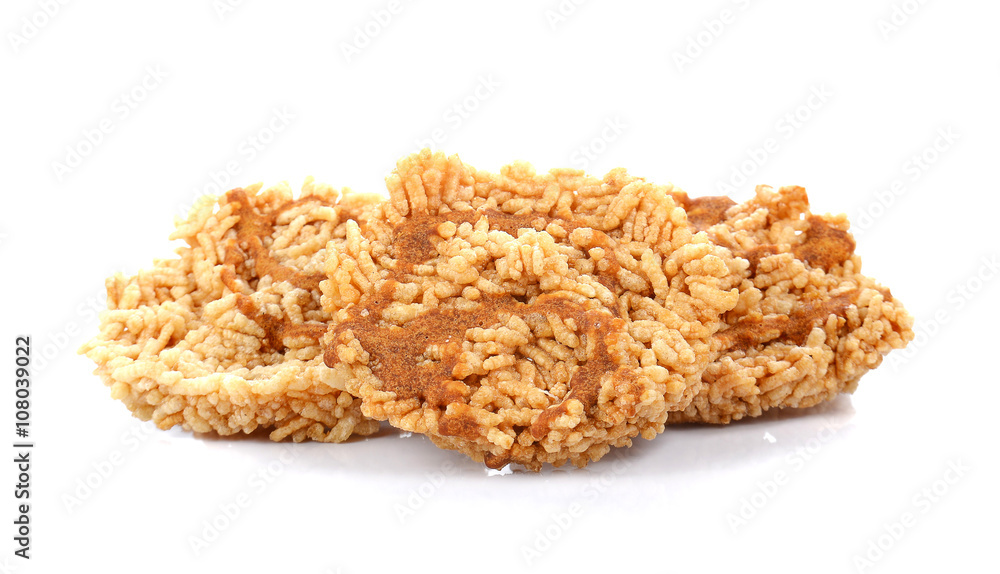 Rice crackers on white background. Rice crackers on white background.