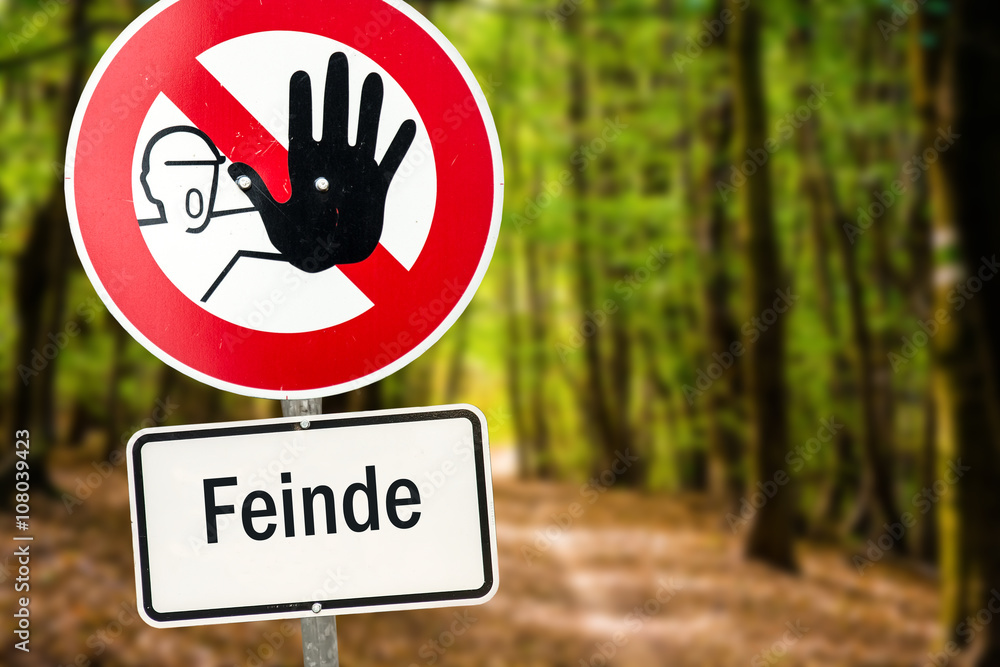 Schild 94 Feinde StockIllustration Adobe Stock