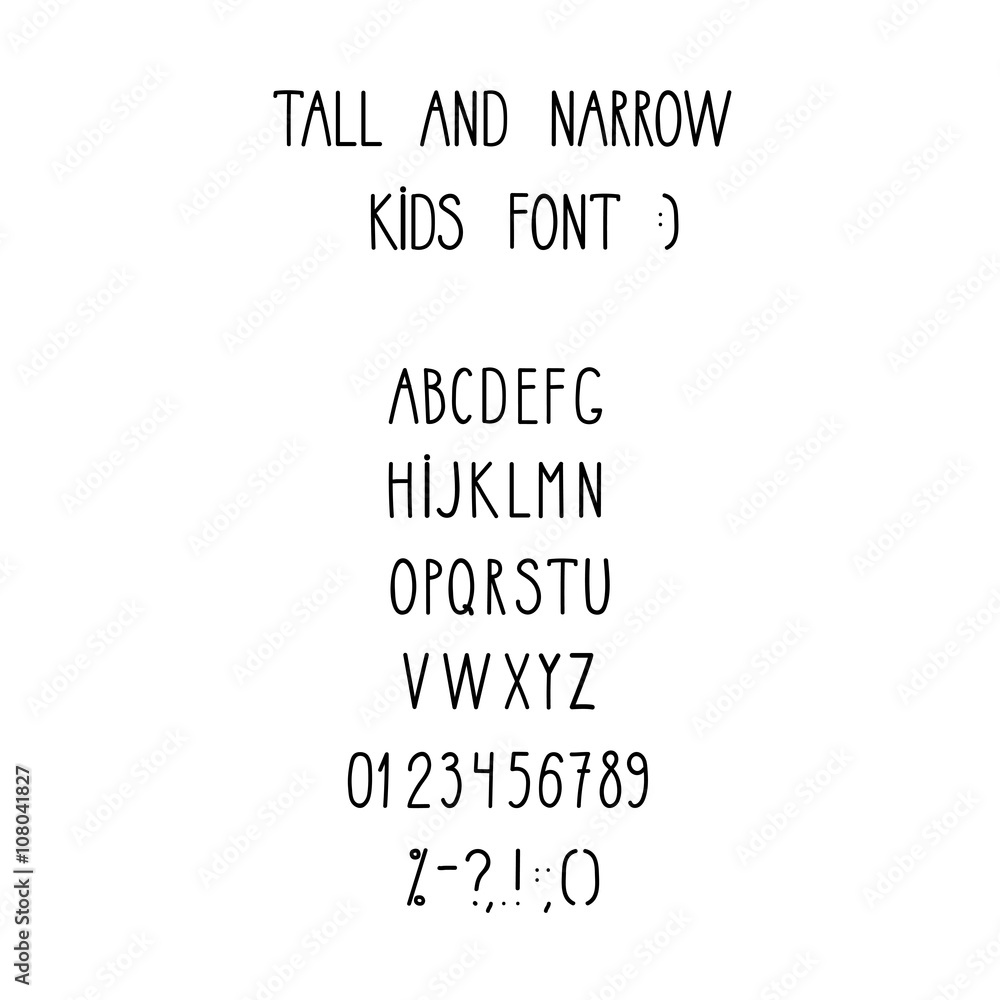Fototapeta premium roman tall& narrow alphabet