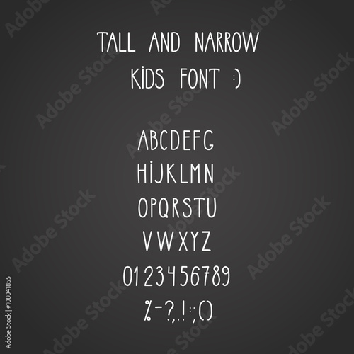roman tall& narrow alphabet