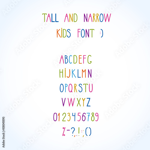 roman tall& narrow alphabet