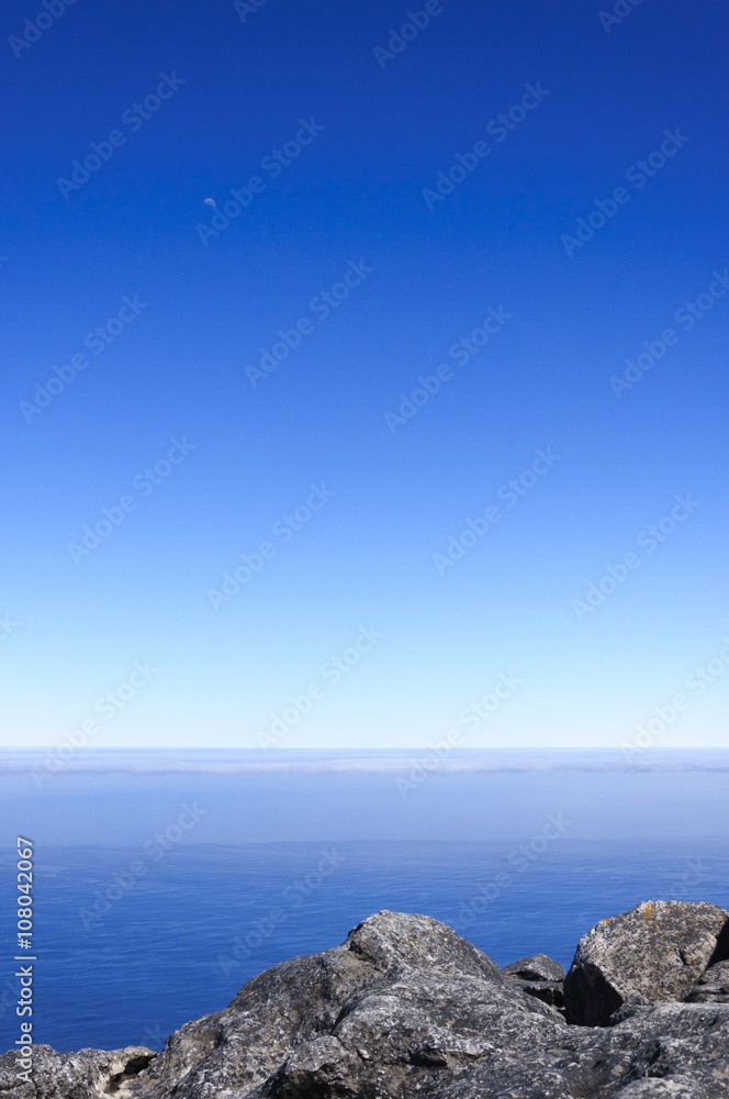 Seaside scenery and blue sky background