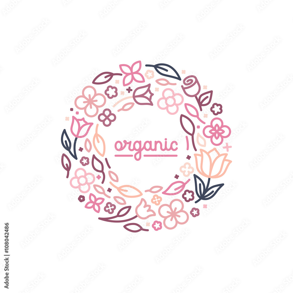 Vector logo design template and monogram concept in trendy linea