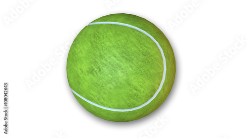 Tennis ball, sports equipment isolated on white background
