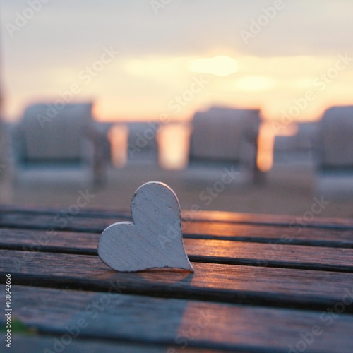 Grußkarte Herz am Meer - St...