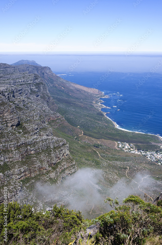 Fototapeta premium Beautiful seaside scenery and blue sky, Cape Town, South Africa
