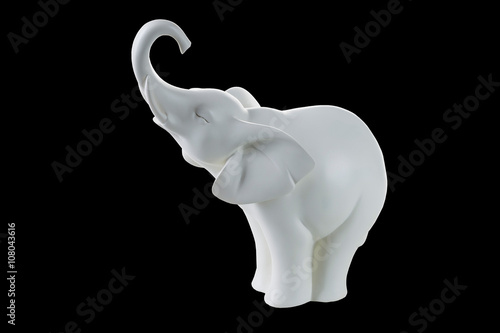 white elephant on a black background
