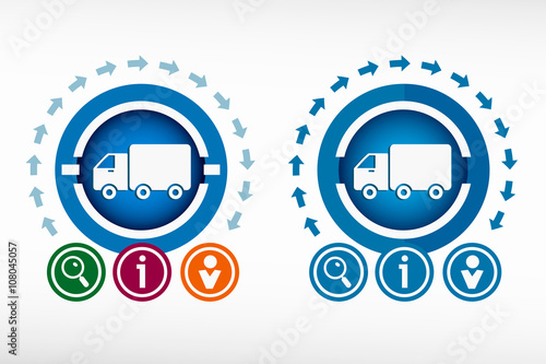 Truck icon and creative design elements