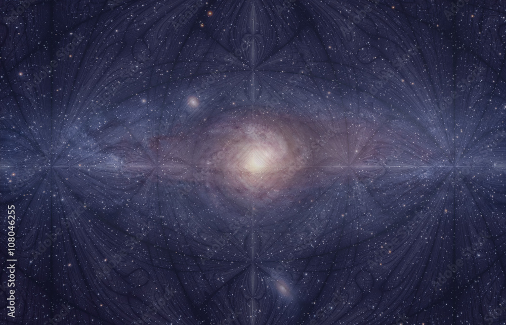 Fototapeta premium Kosmiczna świadomość galaktyki fraktalnej, Oko, które jest Źródłem Stworzenia