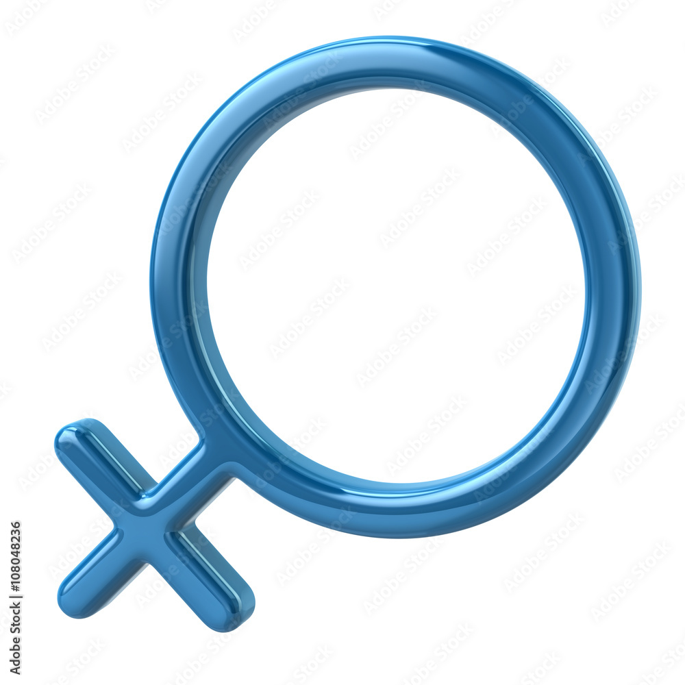 3d illustration of blue female sign 3d illustration of blue female sign