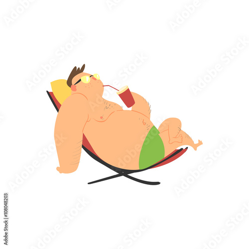 Fat Guy On The Sunbed