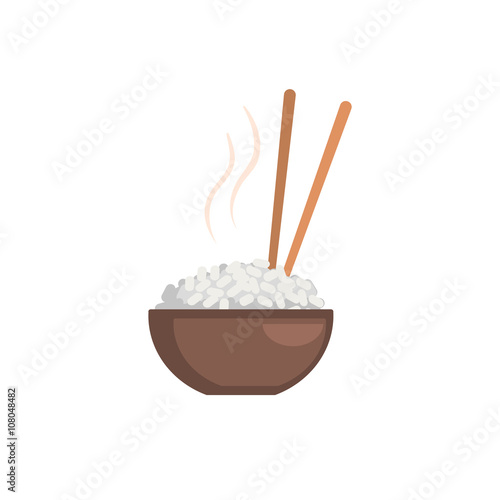 Rice Bowl Cartoon Style Icon