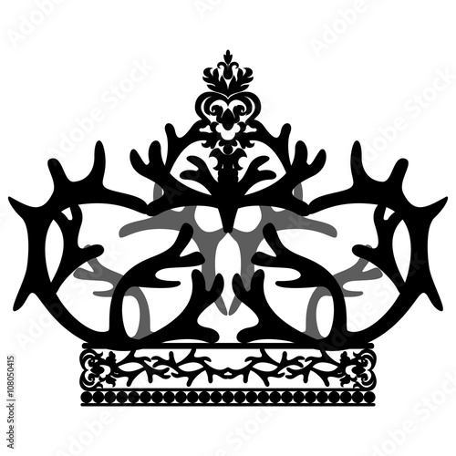 crown silhouette isolated on White background
