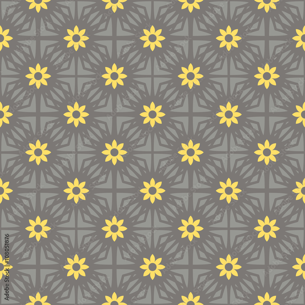 Vector graphical seamless pattern. Perfect texture for invitations, cards, textiles, web pages and other types of design. An elegant combination of beige-gray and yellow