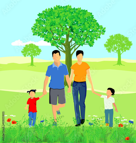 eine Familie in der Natur
