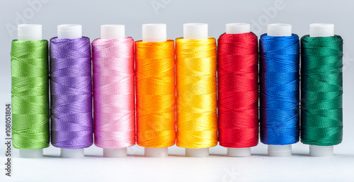 Set of reel of thread for sewing and needlework.