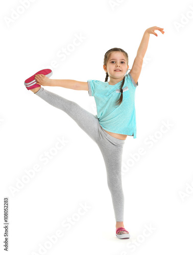 Little cute girl practicing...