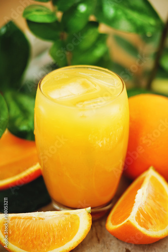 Orange juice with ice