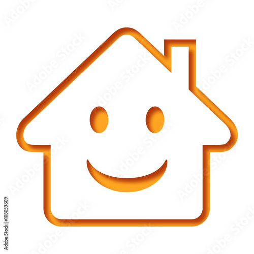 Logo maison et sourire.