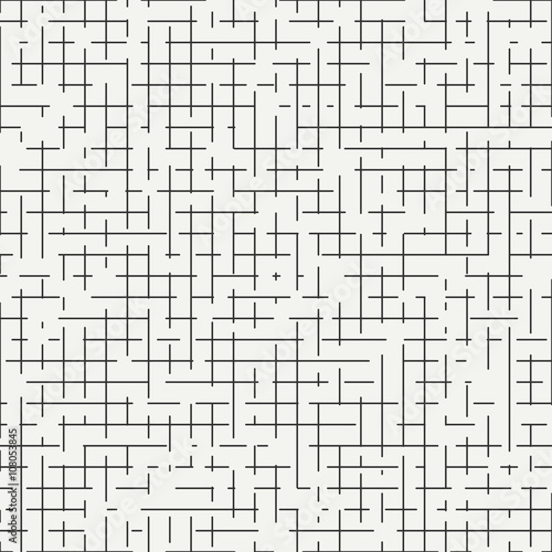 Geometric abstract seamless discrete pattern. Wrapping paper. Scrapbook. Tiling. Vector illustration. Background. Graphic dashed strokes texture. Fine ripple structure. Seamless lattice pattern.