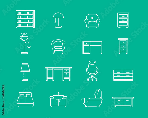 Furniture vector icons