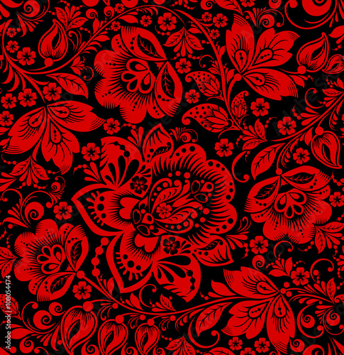Hohloma seamless pattern