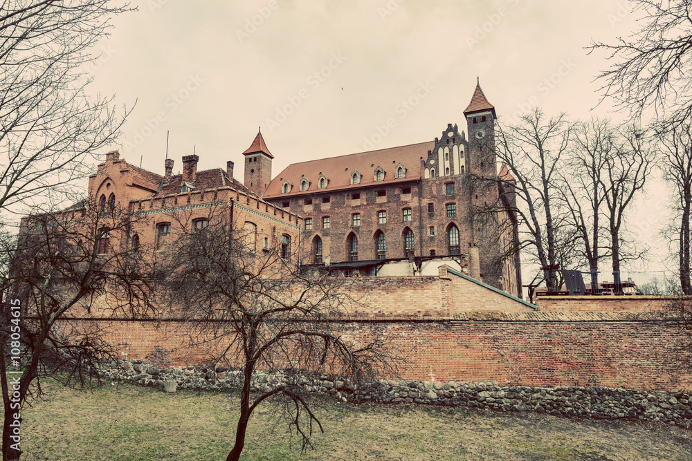 Castle in Gniew, Poland. Vintage