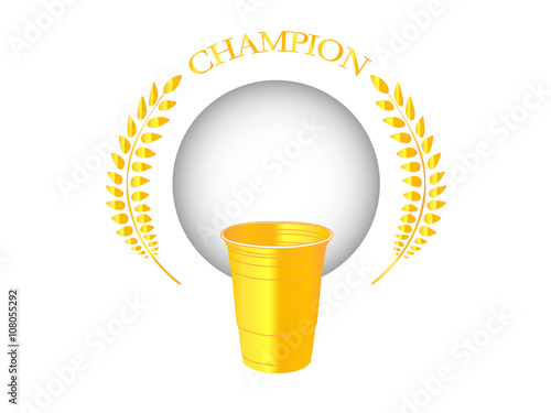 Golden Beer Pong Champion Badge 1