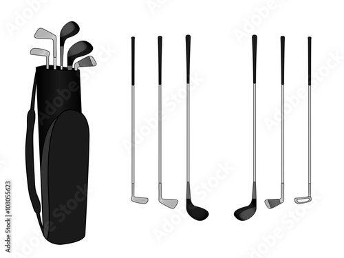 Fotografi Golf Clubs with Bag