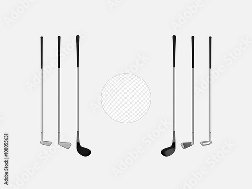 Golf Clubs with Ball