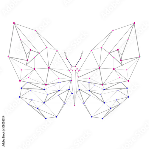  line low poly  butterfly