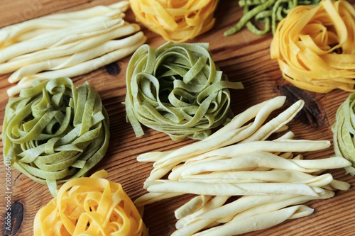 Various types of pasta.