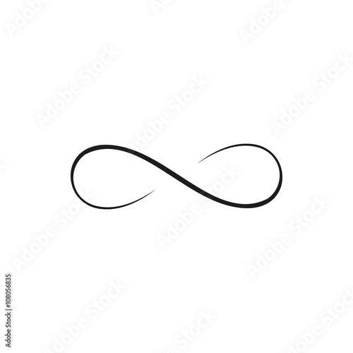 Infinity simple black icon on white background photo