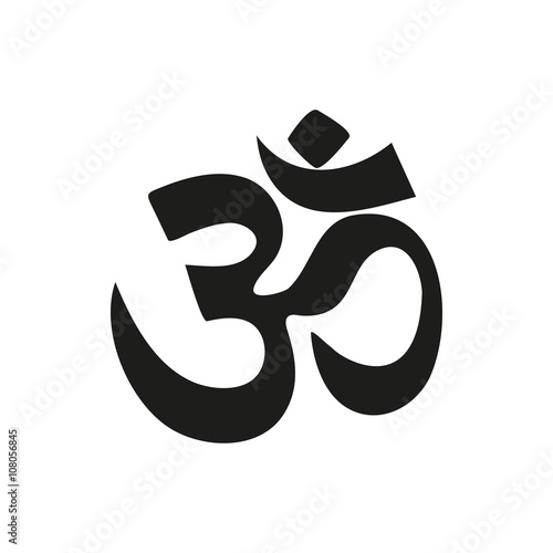 yoga om sign and symbol simple black icon on white background