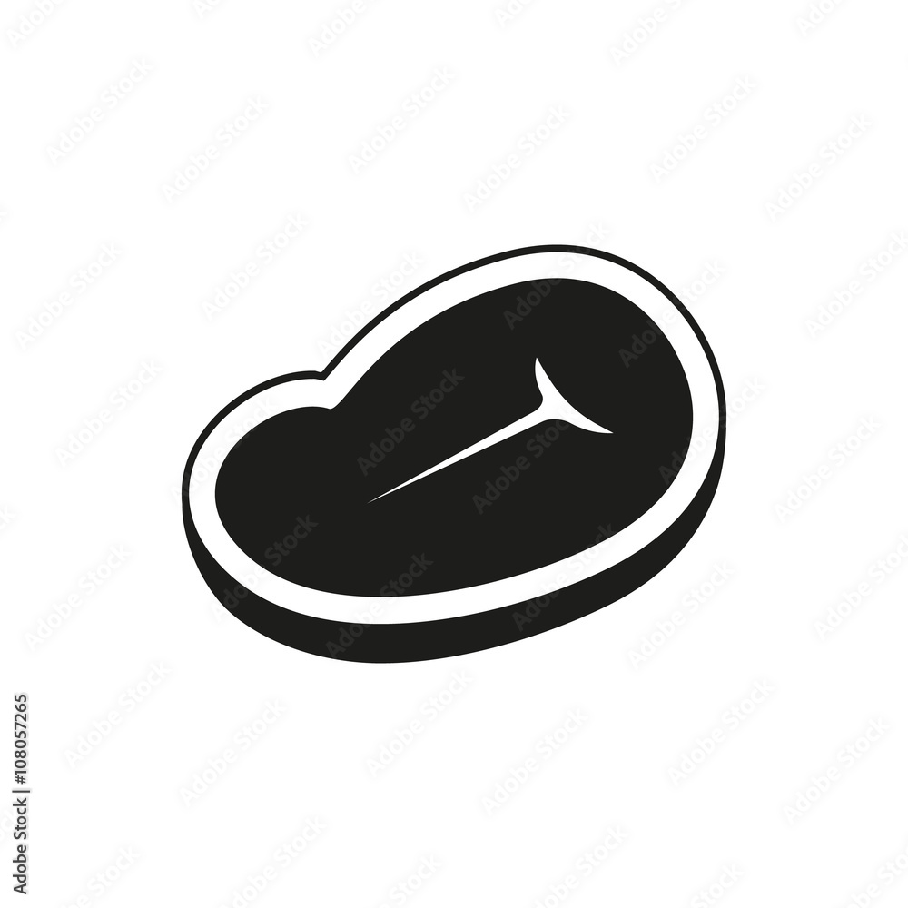 Steak simple black icon on white background Steak simple black icon on white background