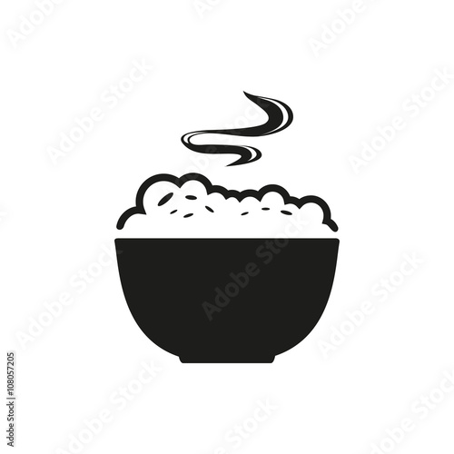 Bowl with porridge simple black icon on white background