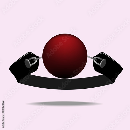 Red Silicone Ball Gag with a leather belt