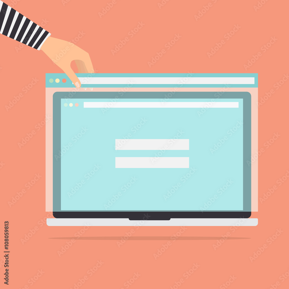 Hacker with fake phishing website for stealing usernames password Hacker with fake phishing website for stealing usernames password