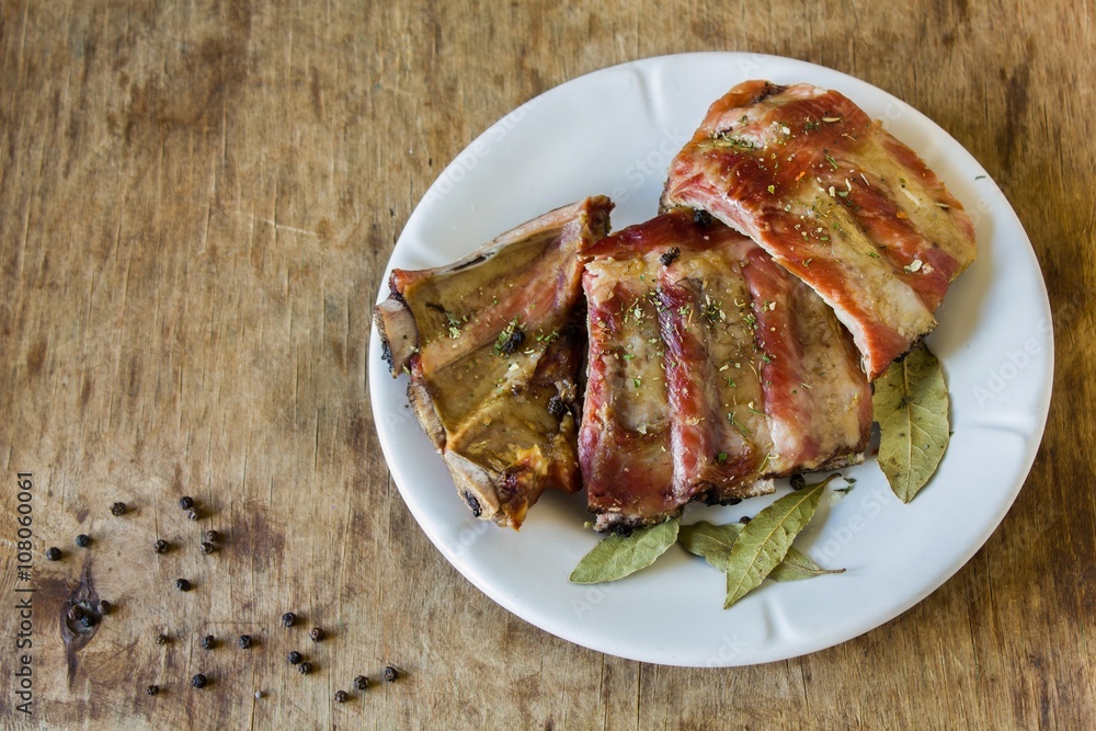 smoked pork ribs with spices smoked pork ribs with spices